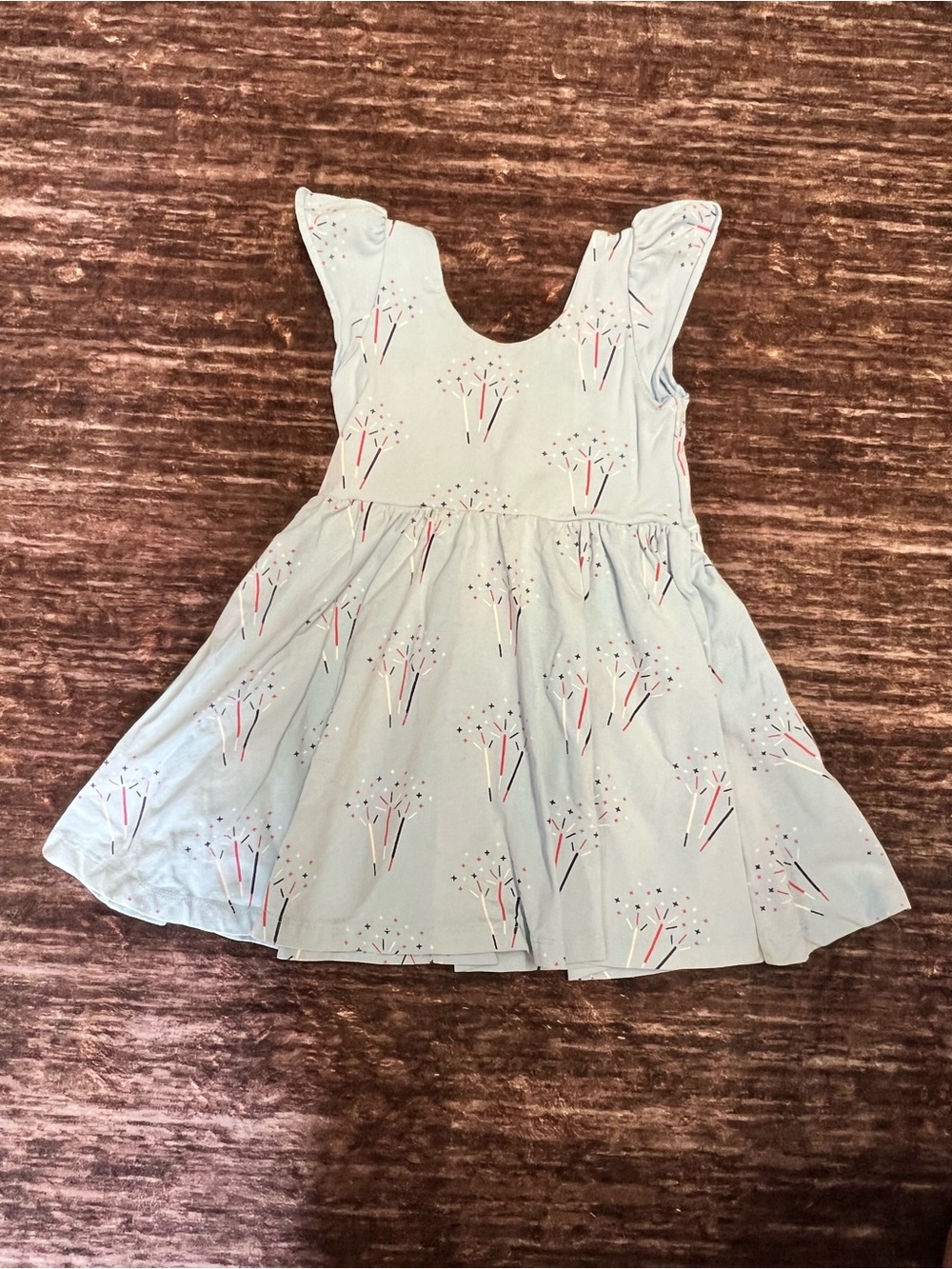 Light Blue Girls' Patriotic Swing Dress